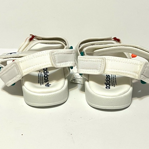 adidas Size 6 Originals New Adilette Sandal 4.0 White Orange Unisex Strap GZ8828 main image 4